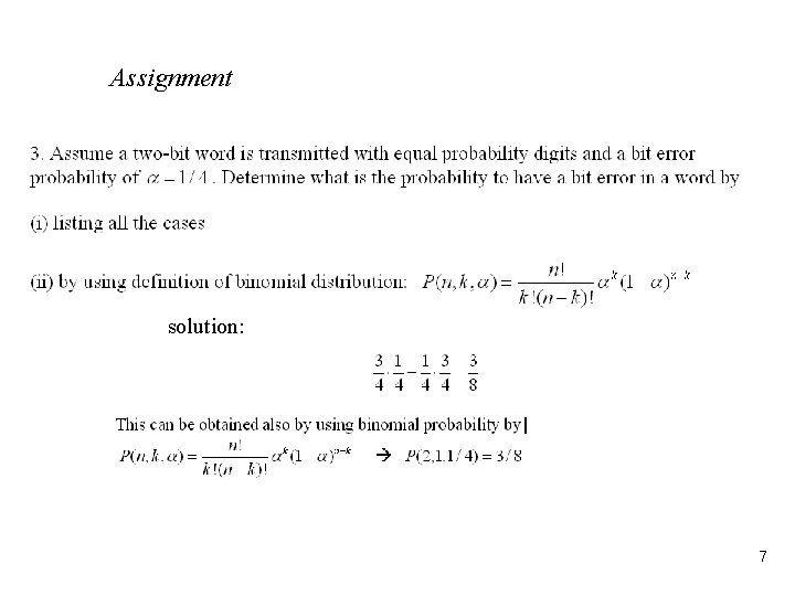 Assignment solution: 7 