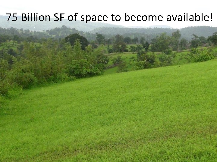 75 Billion SF of space to become available! 
