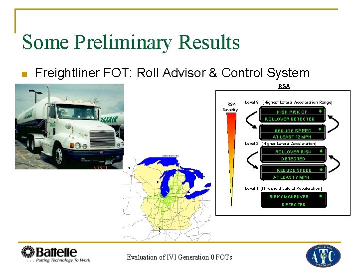 Some Preliminary Results n Freightliner FOT: Roll Advisor & Control System RSA Severity Level
