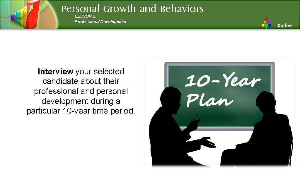 LESSON 2: Professional Development Interview your selected candidate about their professional and personal development