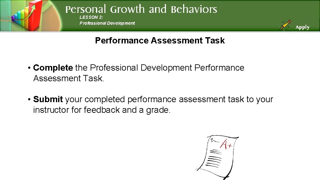 LESSON 2: Professional Development Performance Assessment Task • Complete the Professional Development Performance Assessment