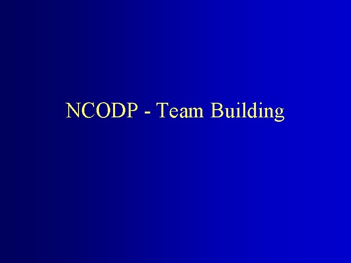 NCODP - Team Building 