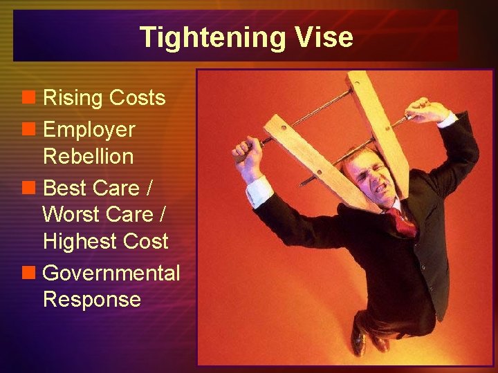 Tightening Vise n Rising Costs n Employer Rebellion n Best Care / Worst Care