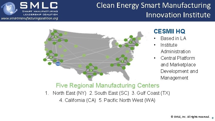 www. smartmanufacturingcoalition. org Clean Energy Smart Manufacturing Innovation Institute CESMII HQ • • •