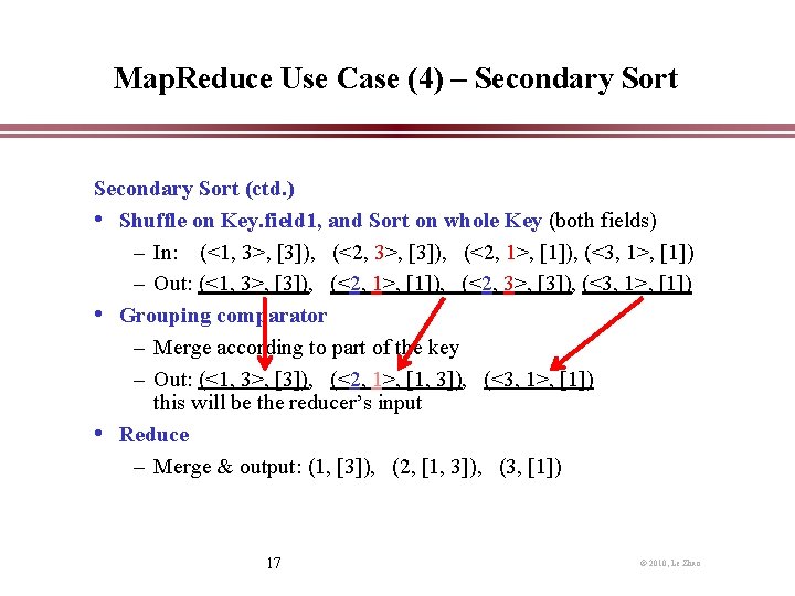 Map. Reduce Use Case (4) – Secondary Sort (ctd. ) • Shuffle on Key.