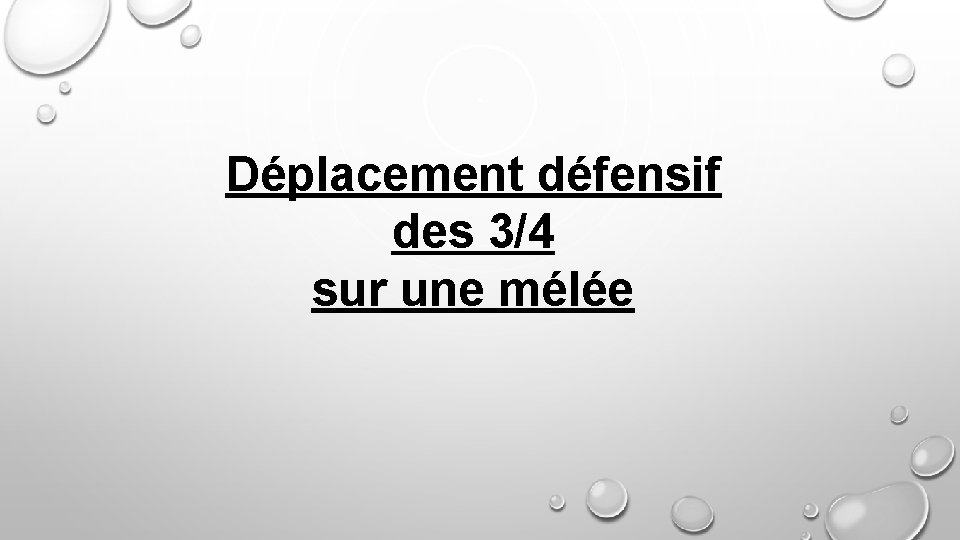 Déplacement défensif des 3/4 sur une mélée 