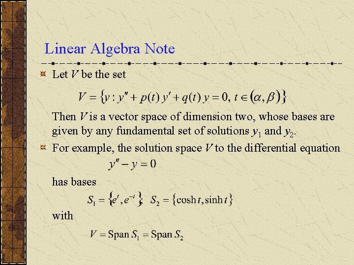 Linear Algebra Note Let V be the set Then V is a vector space