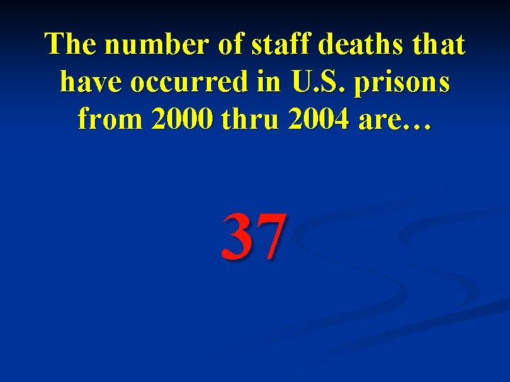 The number of staff deaths that have occurred in U. S. prisons from 2000
