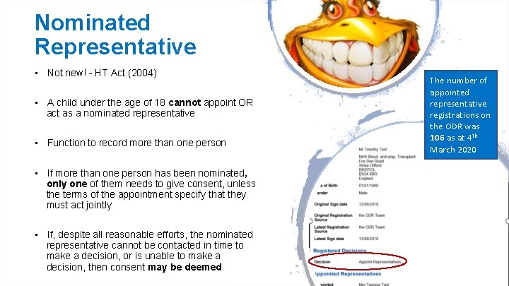 Nominated Representative • Not new! - HT Act (2004) • A child under the