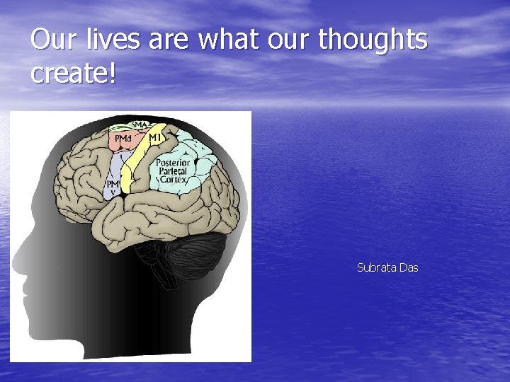 Our lives are what our thoughts create! Subrata Das 
