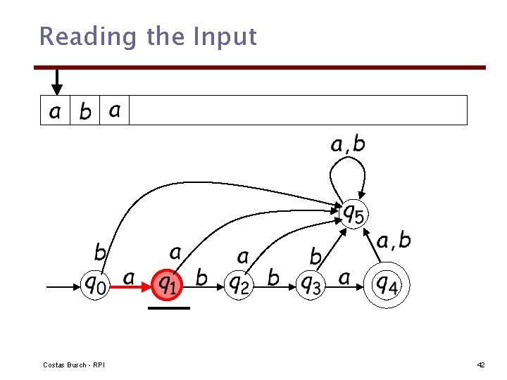 Reading the Input Costas Busch - RPI 42 