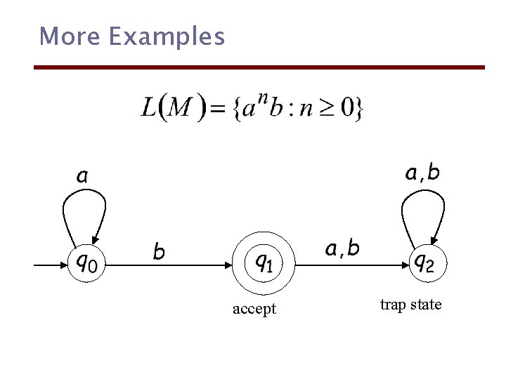 More Examples accept trap state 