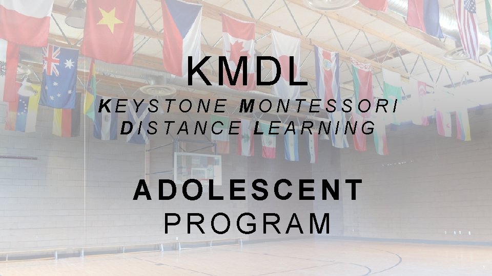 KMDL KEYSTONE MONTESSORI DISTANCE LEARNING ADOLESCENT PROGRAM 1 