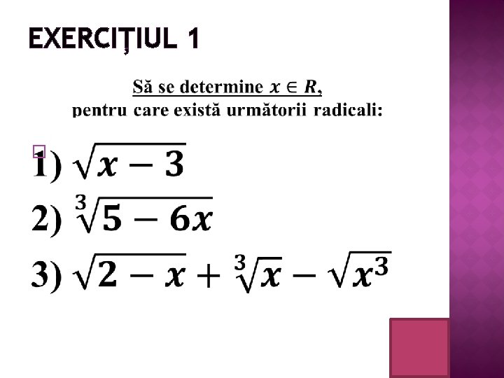 EXERCIȚIUL 1 � 