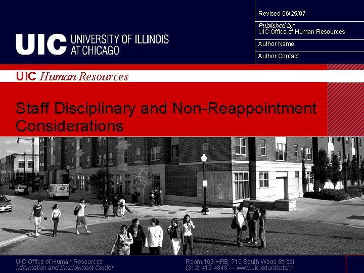 Revised 06/25/07 UIC Human Resources Published by: UIC Office of Human Resources Author Name