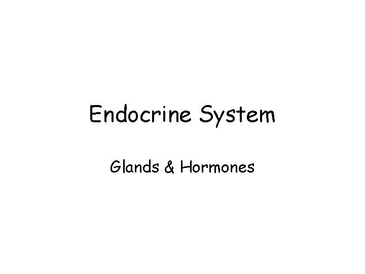 Endocrine System Glands & Hormones 