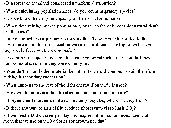 - Is a forest or grassland considered a uniform distribution? - When calculating population