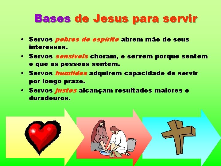 Bases de Jesus para servir • Servos pobres de espírito abrem mão de seus