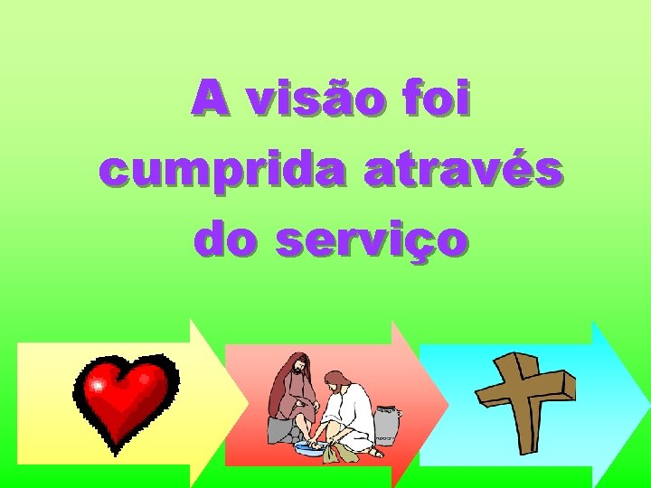 A visão foi cumprida através do serviço 