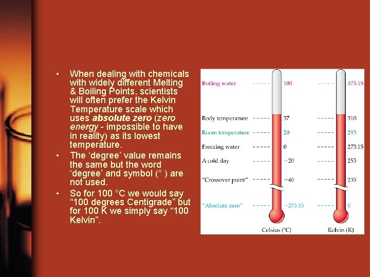 • • • When dealing with chemicals with widely different Melting & Boiling • • • When dealing with chemicals with widely different Melting & Boiling