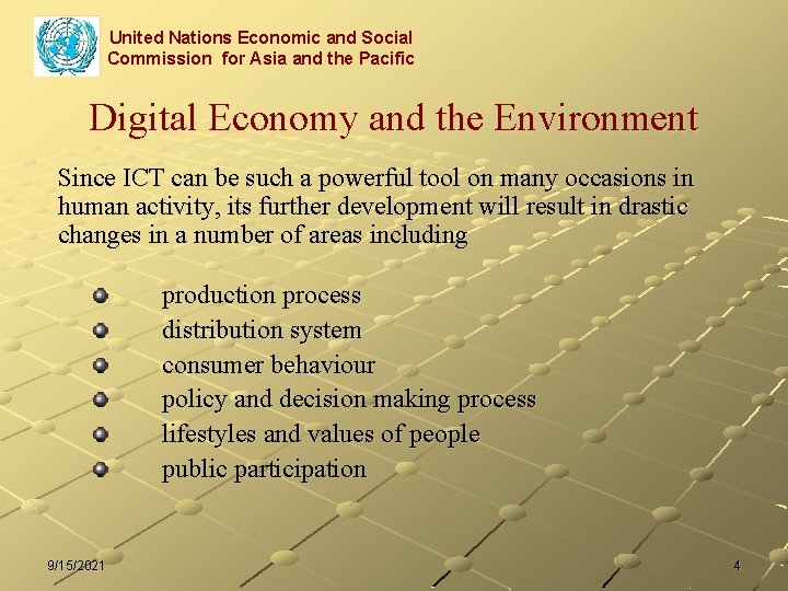 United Nations Economic and Social Commission for Asia and the Pacific Digital Economy and