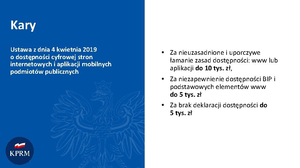 Kary Ustawa z dnia 4 kwietnia 2019 o dostępności cyfrowej stron internetowych i aplikacji