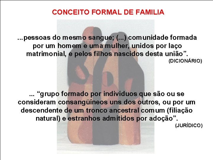 CONCEITO FORMAL DE FAMILIA. . . pessoas do mesmo sangue; (. . . )