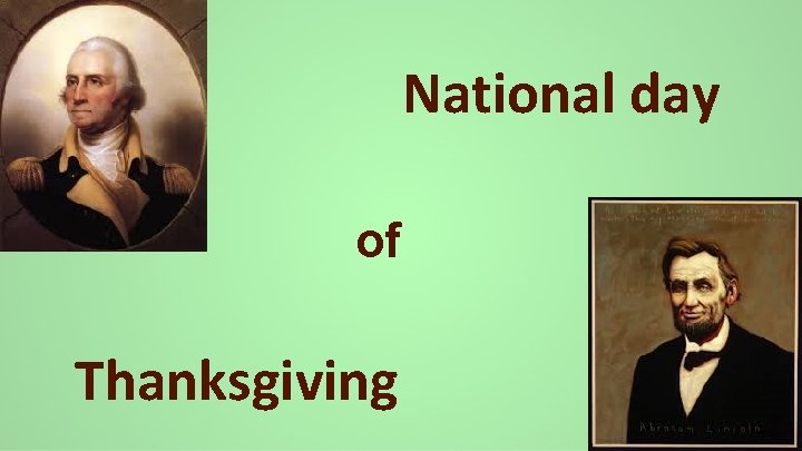 National day of Thanksgiving 