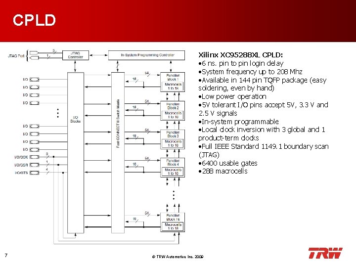 CPLD Xilinx XC 95288 XL CPLD: • 6 ns. pin to pin login delay