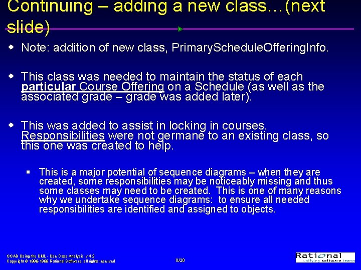Continuing – adding a new class…(next slide) w Note: addition of new class, Primary.