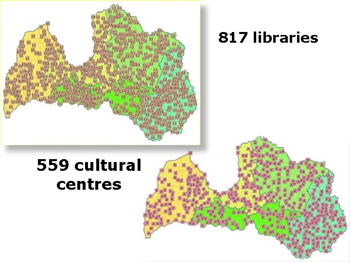 817 libraries 559 cultural centres 