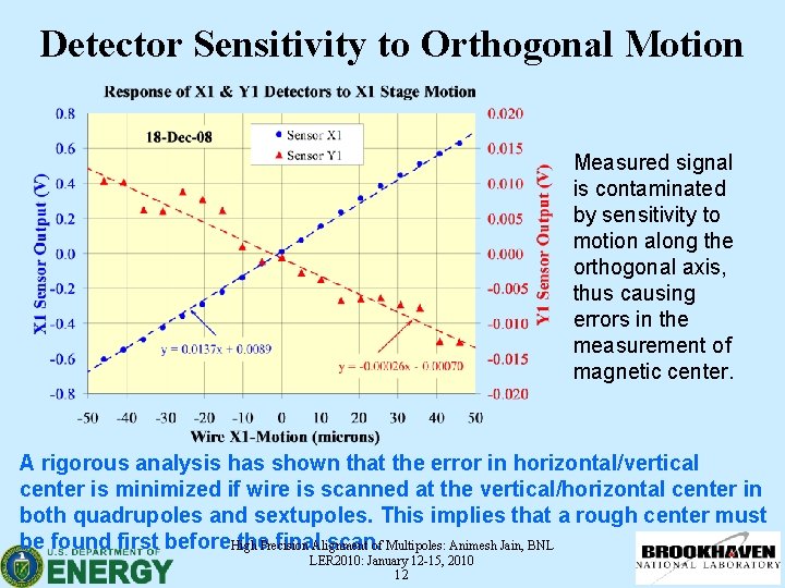 Detector Sensitivity to Orthogonal Motion Measured signal is contaminated by sensitivity to motion along