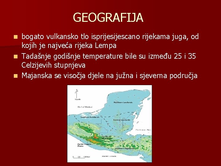 GEOGRAFIJA bogato vulkansko tlo isprijescano rijekama juga, od kojih je najveća rijeka Lempa n