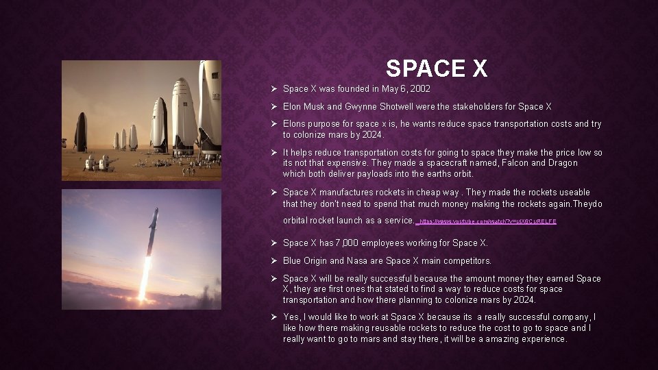SPACE X Ø Space X was founded in May 6, 2002 Ø Elon Musk