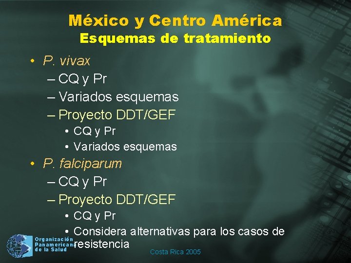 México y Centro América Esquemas de tratamiento • P. vivax – CQ y Pr