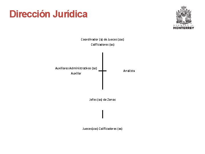 Dirección Jurídica Coordinador (a) de Jueces (zas) Calificadores (as) Auxiliares Administrativos (as) Auxiliar Jefes