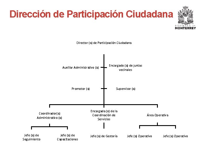 Dirección de Participación Ciudadana Director (a) de Participación Ciudadana Auxiliar Administrativo (a) Encargado (a)