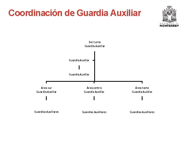 Coordinación de Guardia Auxiliar 3 er turno Guardia Auxiliar Área sur Guardia Auxiliar Área