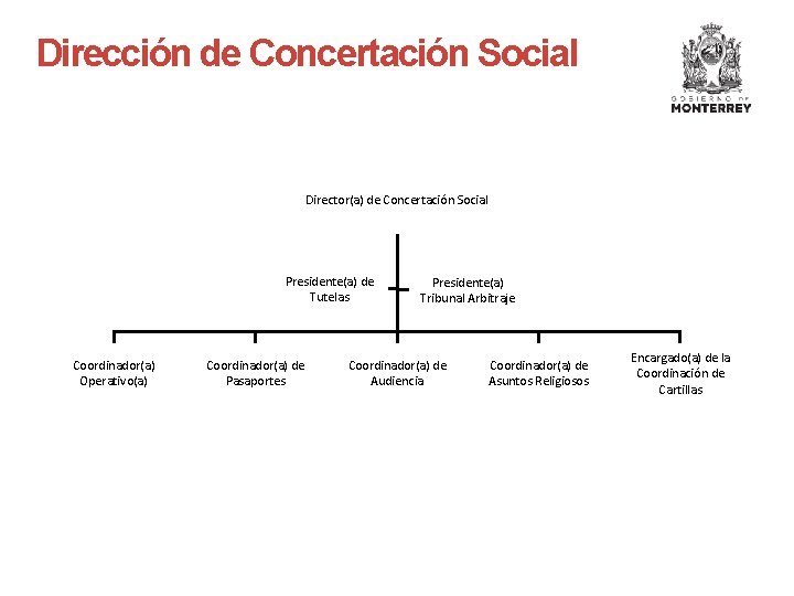 Dirección de Concertación Social Director(a) de Concertación Social Presidente(a) de Tutelas Coordinador(a) Operativo(a) Coordinador(a)