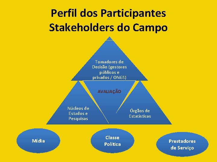 Perfil dos Participantes Stakeholders do Campo Tomadores de Decisão (gestores públicos e privados /