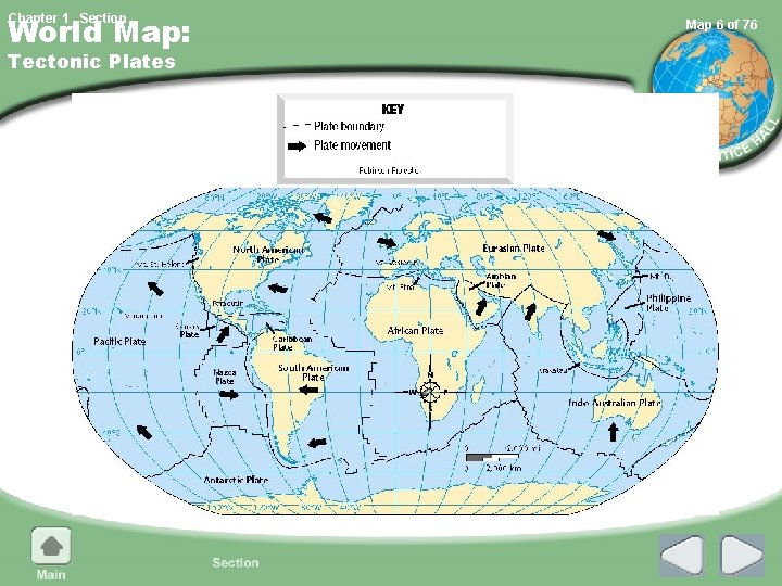 World Map: Chapter 1 , Section Tectonic Plates Map 6 of 76 