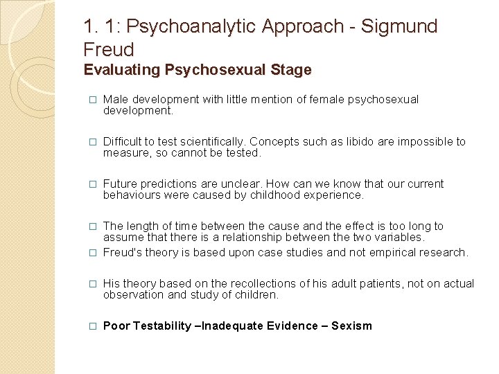 1. 1: Psychoanalytic Approach - Sigmund Freud Evaluating Psychosexual Stage � Male development with