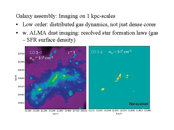 Galaxy assembly: Imaging on 1 kpc-scales • Low order: distributed gas dynamics, not just