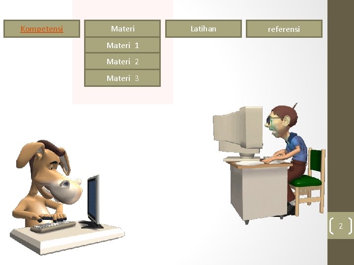 Kompetensi Materi Latihan referensi Materi 1 Materi 2 Materi 3 2 