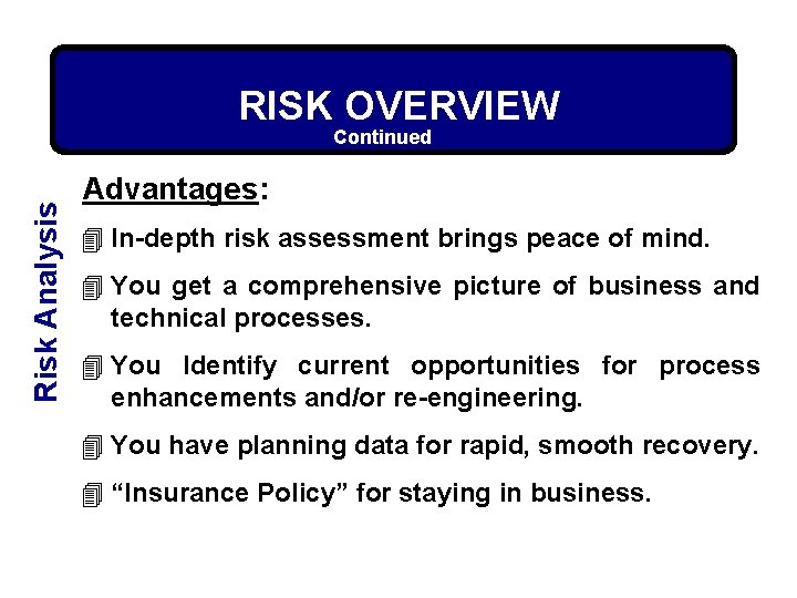 Top Safety Risk Overview RISK MANAGEMENT PROCESS SAFETY TRAINING Corporate Safety Training