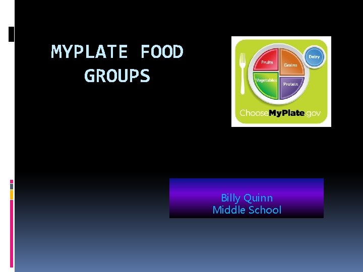 MYPLATE FOOD GROUPS Billy Quinn Middle School 