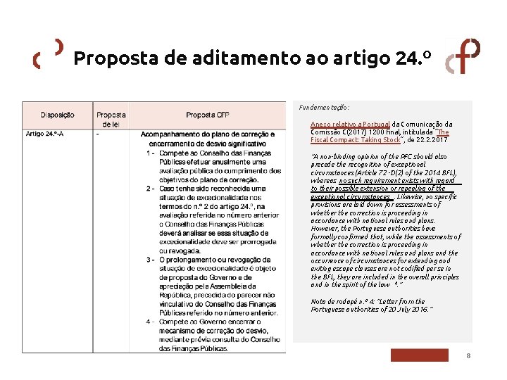 Proposta de aditamento ao artigo 24. º Fundamentação: Anexo relativo a Portugal da Comunicação
