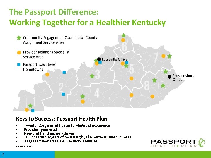 The Passport Difference: Working Together for a Healthier Kentucky Keys to Success: Passport Health