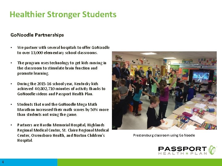 Healthier Stronger Students Go. Noodle Partnerships 4 Value Added Programs • We partner with