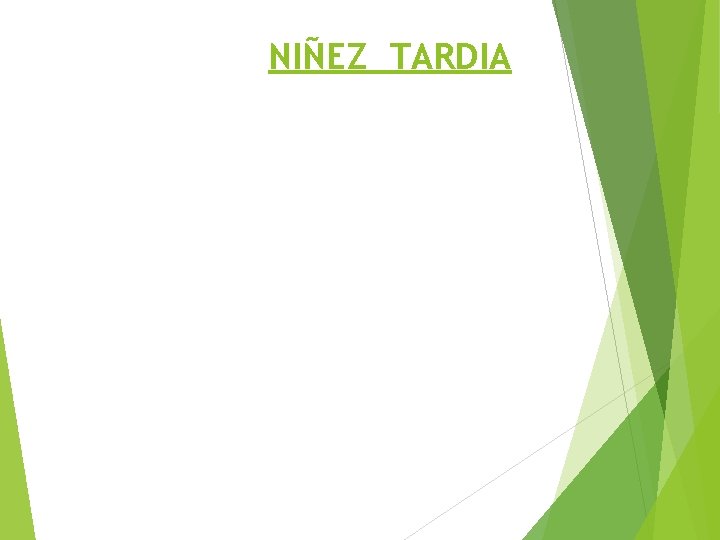 NIÑEZ TARDIA 